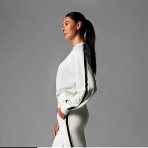 TaviLuxe® Ease Crew Stripe Sweatshirt Size L